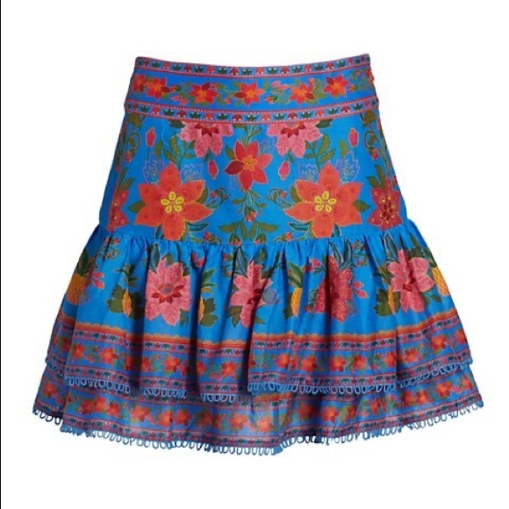 Vibrant Tropical Farm Rio Mini Skirt with gorgeous detail and colors. XS NWT
